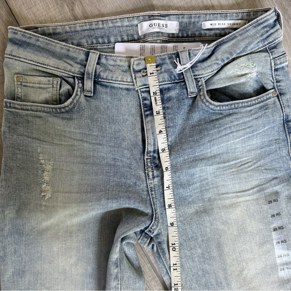 GUESS Mid Rise Skinny Light Blue Jeans - Picture 9 of 13